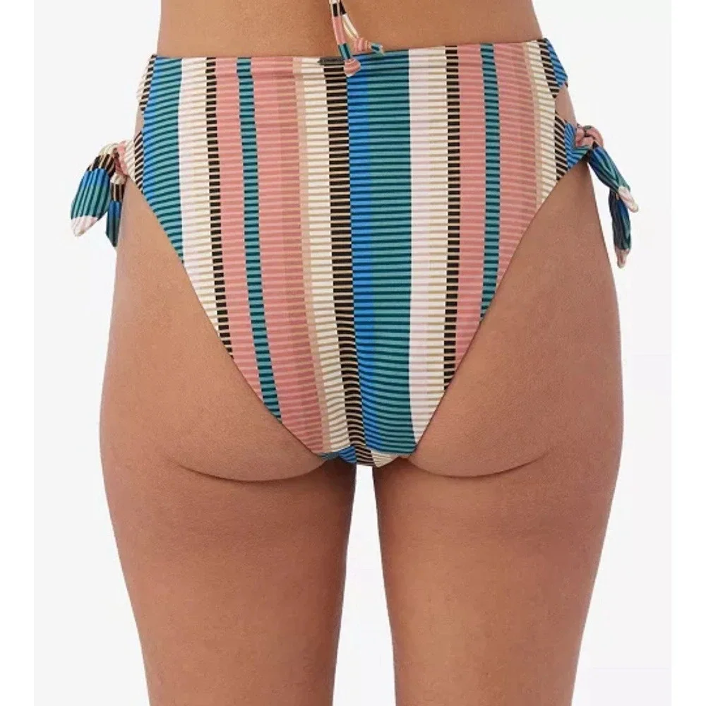 O'Neill‎ Juniors' Kendari Striped Encinitas Side-Tie Bikini Bottoms Size XL
